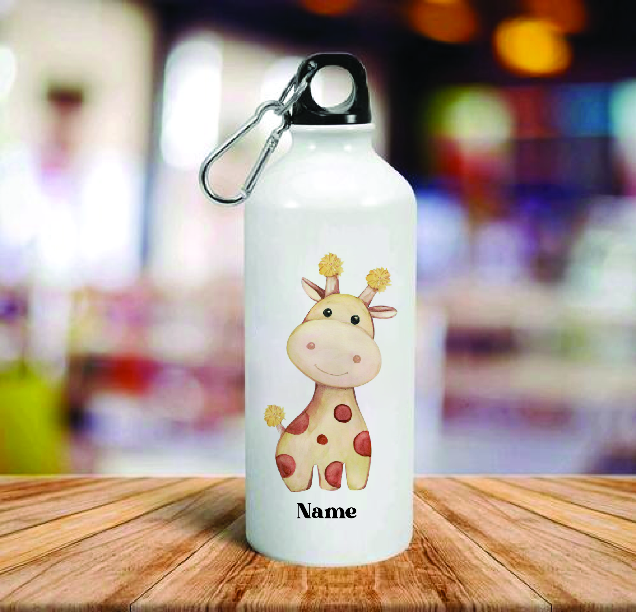 Personalised Giraffe Aluminum Water Bottle